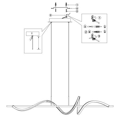 ONLI - Suspension filaire TWIST LED/30W/230V 4000K noir