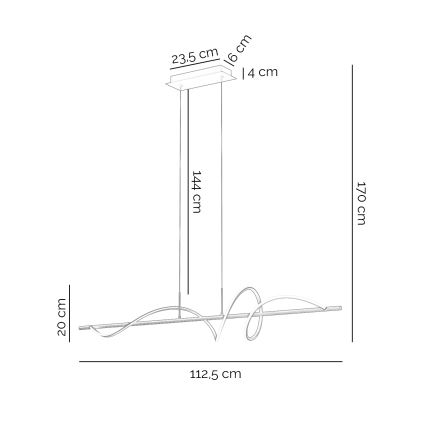 ONLI - Suspension filaire TWIST LED/30W/230V 4000K noir
