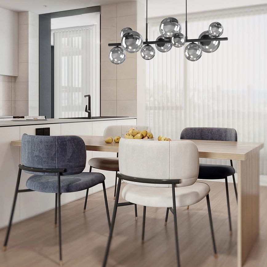 ONLI - Suspension sur câble PALOMA 10xG9/3W/230V noir/fumé