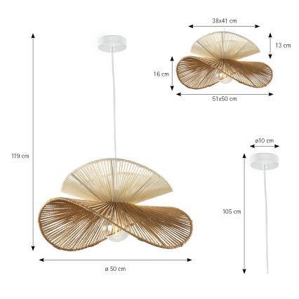 ONLI - Suspension sur câble RINGO 1xE27/15W/230V marron