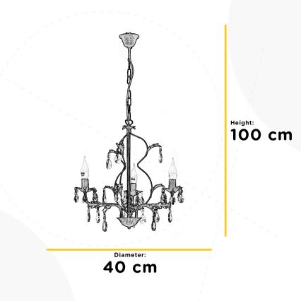 ONLI - Suspension sur chaîne TERESA 3xE14/6W/230V blanche