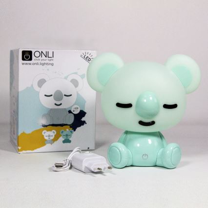 ONLI - Veilleuse LED dimmable pour enfant PUPPIES LED/3W/230V 20 cm koala/vert