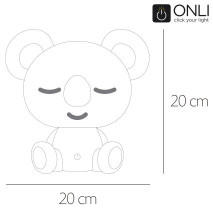 ONLI - Veilleuse LED dimmable pour enfant PUPPIES LED/3W/230V 20 cm koala/vert