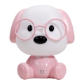 ONLI - Veilleuse LED dimmable pour enfant PUPPIES, LED 3W/230V, 20 cm, motif chien/rose