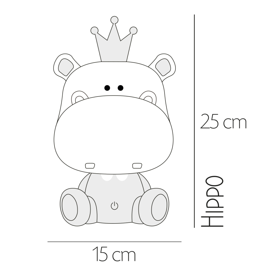 ONLI - Veilleuse LED dimmable pour enfant PUPPIES LED/3W/230V 25 cm hippopotame/vert
