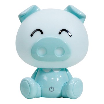 ONLI - Veilleuse LED dimmable pour enfants PUPPIES LED/3W/230V 19 cm porcelet/bleu