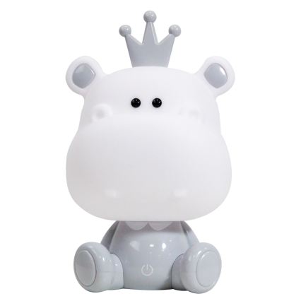 ONLI - Veilleuse LED réglable pour enfants PUPPIES LED/3W/230V 25 cm hippopotame/gris