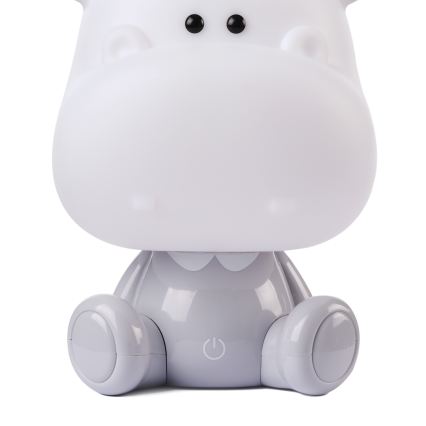 ONLI - Veilleuse LED réglable pour enfants PUPPIES LED/3W/230V 25 cm hippopotame/gris