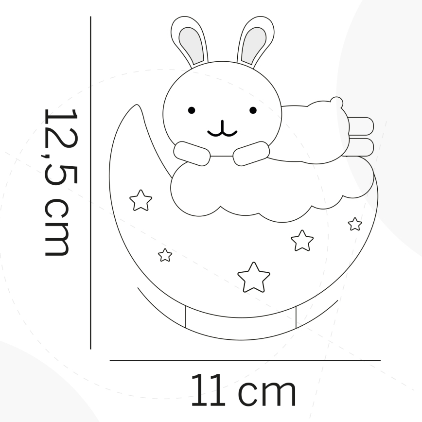 ONLI - Veilleuse rechargeable pour enfants NUVOLINA LED/2,5W/5V 300 mAh lapin/bleu