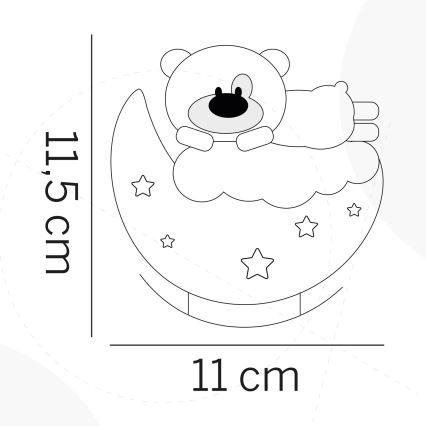 ONLI - Veilleuse rechargeable pour enfants NUVOLINA LED/2,5W/5V 300 mAh ours/bleu