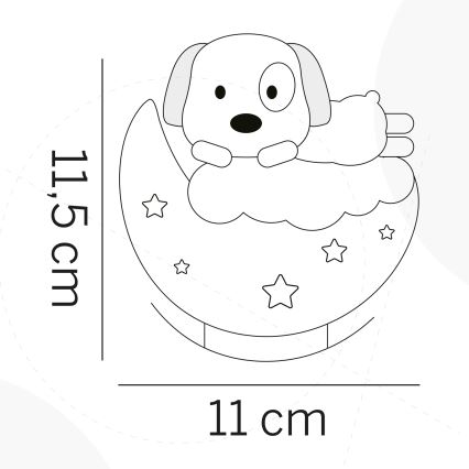 ONLI - Veilleuse nocturne LED rechargeable pour enfants NUVOLINA LED/2,5W/5V 300 mAh chien/bleu