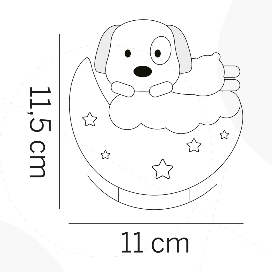 ONLI - Veilleuse nocturne LED rechargeable pour enfants NUVOLINA LED/2,5W/5V 300 mAh chien/bleu
