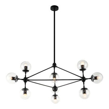 Open Design OR80094 - Lustre sur tige BAO 10xE27/8W/230V noir