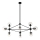 Open Design OR80094 - Lustre sur tige BAO 10xE27/8W/230V noir