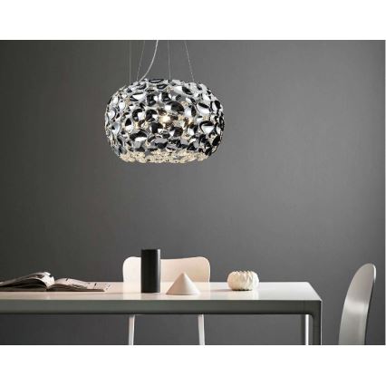 Open Design OR80162 - Suspension sur câble CARERA 6xG9/7W/230V Ø 55 cm chrome brillant