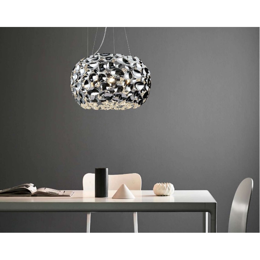 Open Design OR80162 - Suspension sur câble CARERA 6xG9/7W/230V Ø 55 cm chrome brillant