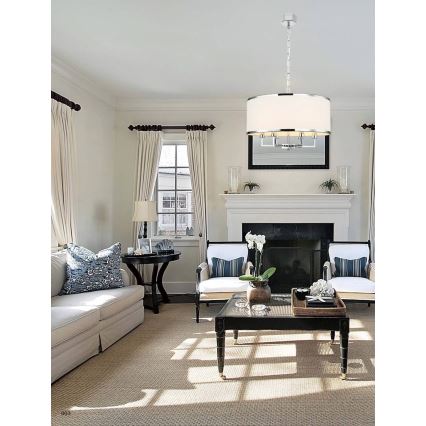 Open Design OR80216 - Suspension à chaîne CASA 6xE14/15W/230V crème/chrome brillant