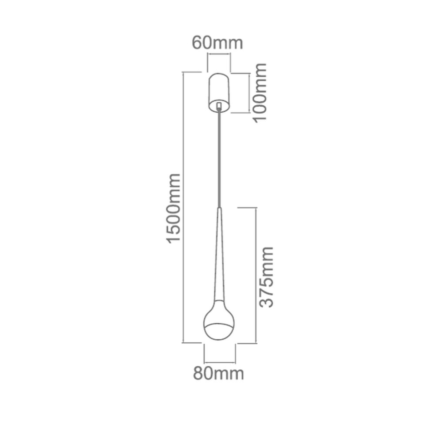 Open Design OR80247 - Suspension LED sur câble CAPPI LED/5W/230V noire