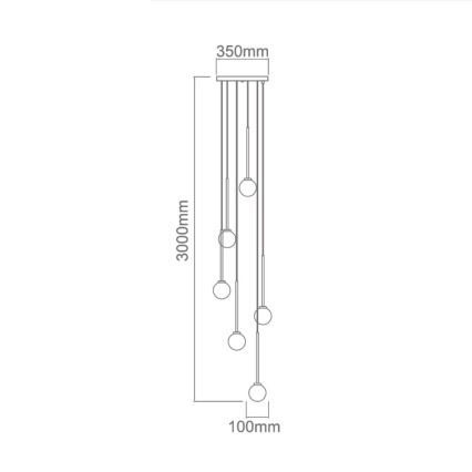 Open Design OR80636 - Suspension sur câble OTA 6xG9/8W/230V noire