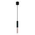 Open Design OR80827 - Suspension sur câble SLIMI 1xG9/3,5W/230V noir/or rose
