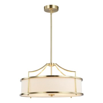 Open Design OR80896 - Lustre à tige STANZA 4xE27/15W/230V Ø 55 cm laiton/blanc