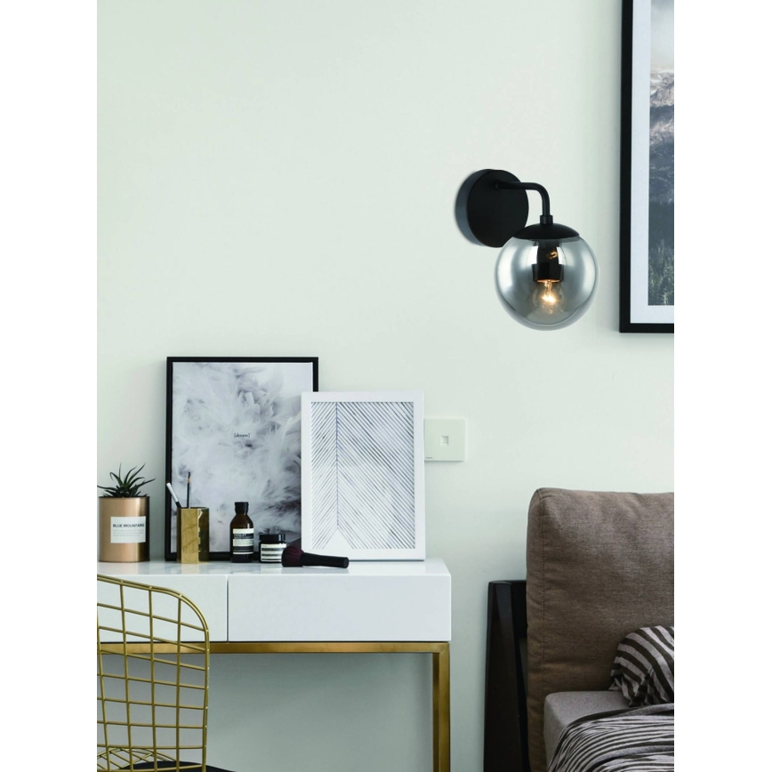 Open Design OR81411 - Applique murale BAO 1xE27/8W/230V noir/gris fumé