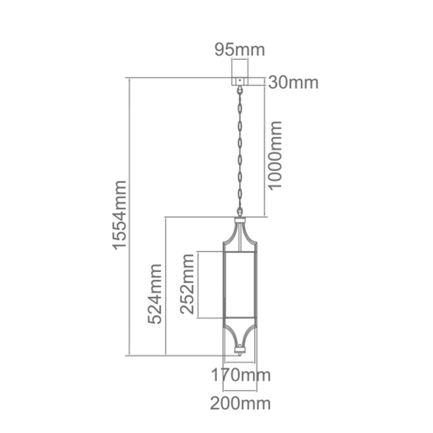 Open Design OR84108 - Lustre sur chaîne LUNGA 1xE27/15W/230V doré/noir