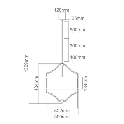Open Design OR84160 - Lustre sur tige STESSO 4xE27/15W/230V Ø 55 cm doré/noir
