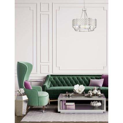 Open Design OR84375 - Lustre à chaîne VERNO 6xE14/12W/230V chromé brillant