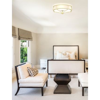 Open Design OR84436 - Plafonnier STESSO 4xE27/12W/230V Ø 65 cm laiton/blanc