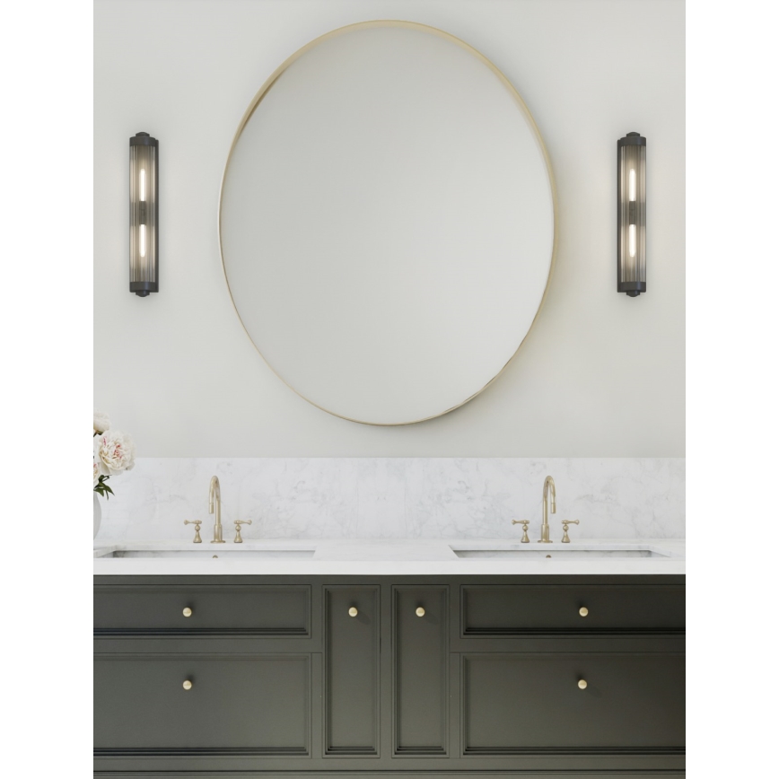Open Design OR84498 - Applique murale pour salle de bains FUMI 2xG9/8W/230V IP44 noire