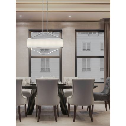 Open Design OR84849 - Lustre sur tige GERDO OVALE 6xE14/12W/230V chrome brillant/blanc