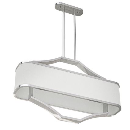 Open Design OR84849 - Lustre sur tige GERDO OVALE 6xE14/12W/230V chrome brillant/blanc