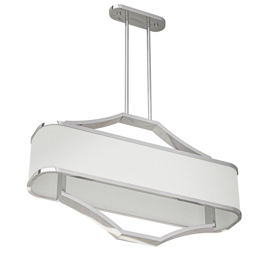 Open Design OR84849 - Lustre sur tige GERDO OVALE 6xE14/12W/230V chrome brillant/blanc