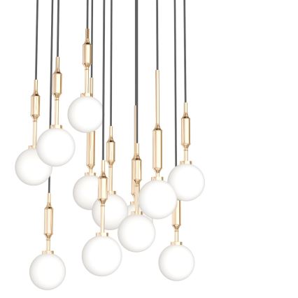Open Design OR85396 - Suspension ERO sur câbles 12xG9/8W/230V dorée