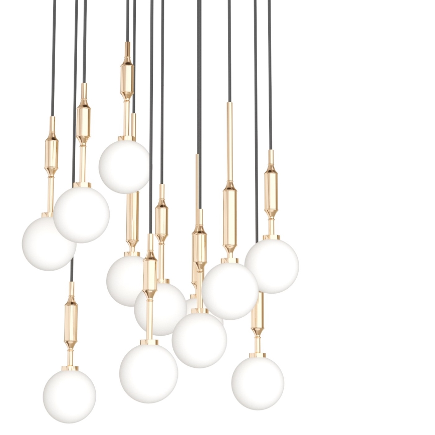 Open Design OR85396 - Suspension ERO sur câbles 12xG9/8W/230V dorée