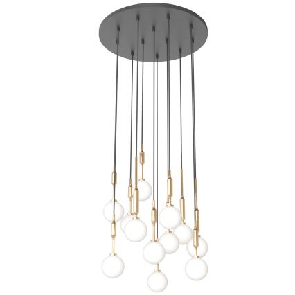 Open Design OR85396 - Suspension ERO sur câbles 12xG9/8W/230V dorée