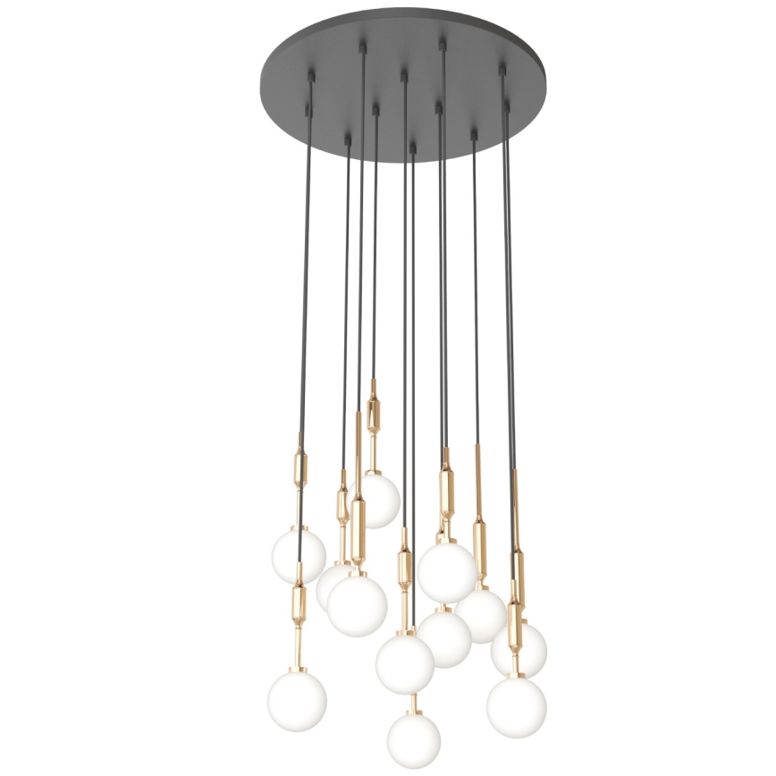 Open Design OR85396 - Suspension ERO sur câbles 12xG9/8W/230V dorée