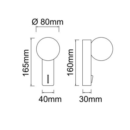 Open Design OR85563 - Applique murale BOLETTA 1xG9/8W/230V laiton
