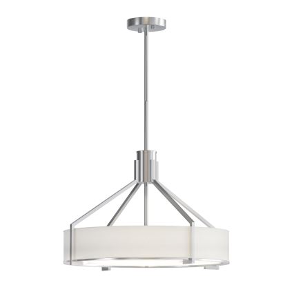 Open Design OR85624 - Suspension sur tige DORETTO 4xE27/15W/230V Ø 50 cm chrome mat/blanc