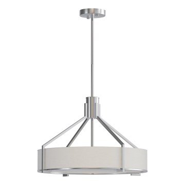 Open Design OR85624 - Suspension sur tige DORETTO 4xE27/15W/230V Ø 50 cm chrome mat/blanc