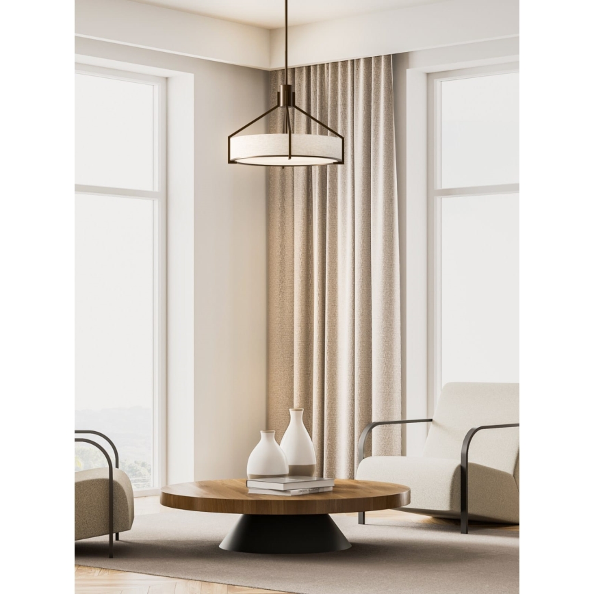 Open Design OR85648 - Suspension sur tige DORETTO 4xE27/15W/230V Ø 50 cm marron/beige