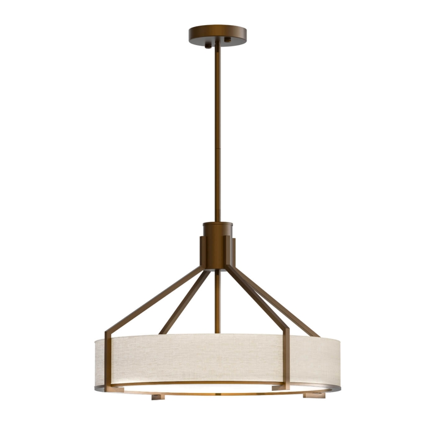 Open Design OR85648 - Suspension sur tige DORETTO 4xE27/15W/230V Ø 50 cm marron/beige