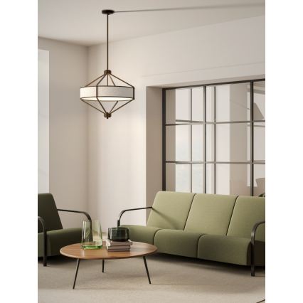 Open Design OR85846 - Lustre sur tige ZUNDO 4xE27/15W/230V marron/beige