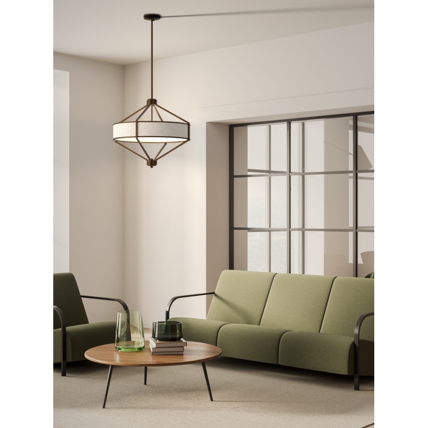 Open Design OR85846 - Lustre sur tige ZUNDO 4xE27/15W/230V marron/beige