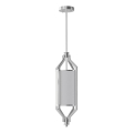 Open Design OR85853 - Suspension sur tige ZUNDO 1xE27/15W/230V chrome mat/blanc