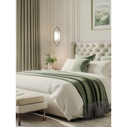 Open Design OR85853 - Suspension sur tige ZUNDO 1xE27/15W/230V chrome mat/blanc