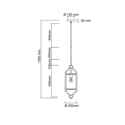 Open Design OR85853 - Suspension sur tige ZUNDO 1xE27/15W/230V chrome mat/blanc