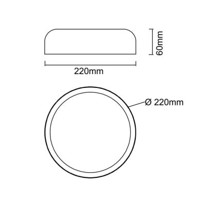 Open Design OR85921 - Plafonnier LED CEDRONE LED/14W/230V 3000/4500/6500K Ø 22 cm noir