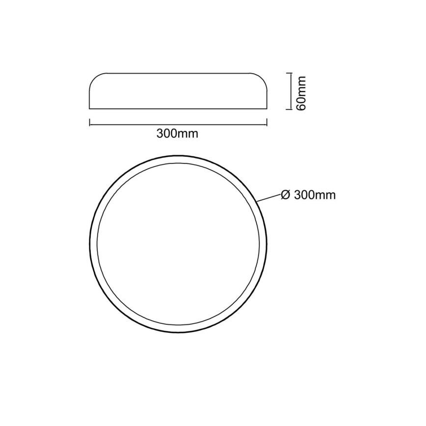 Open Design OR85952 - Plafonnier LED CEDRONE LED/25W/230V 3000/4500/6500 K Ø 30 cm noir